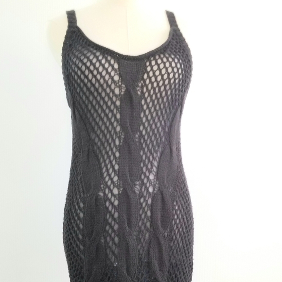 Free People Black Crochet Mini Cocktail Parry Evening Dress, size S/P - Picture 3 of 10